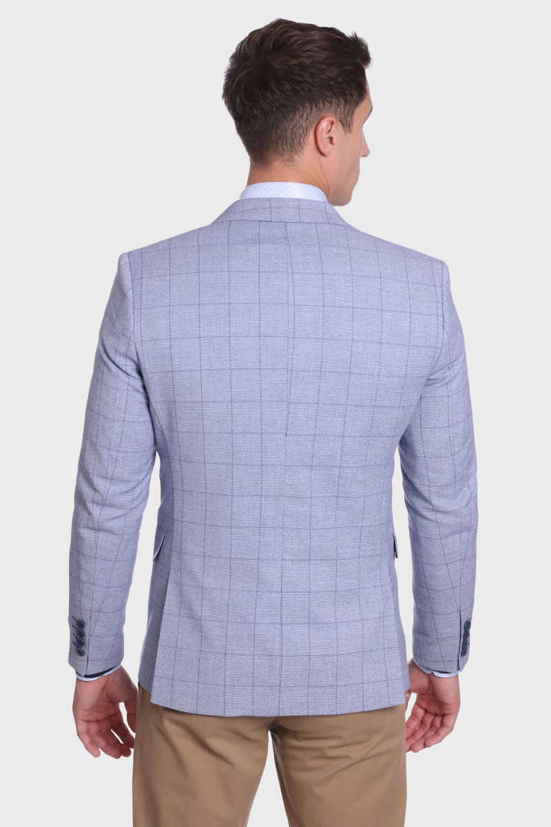 Slim Fit szara marynarka męska widok z tyłu