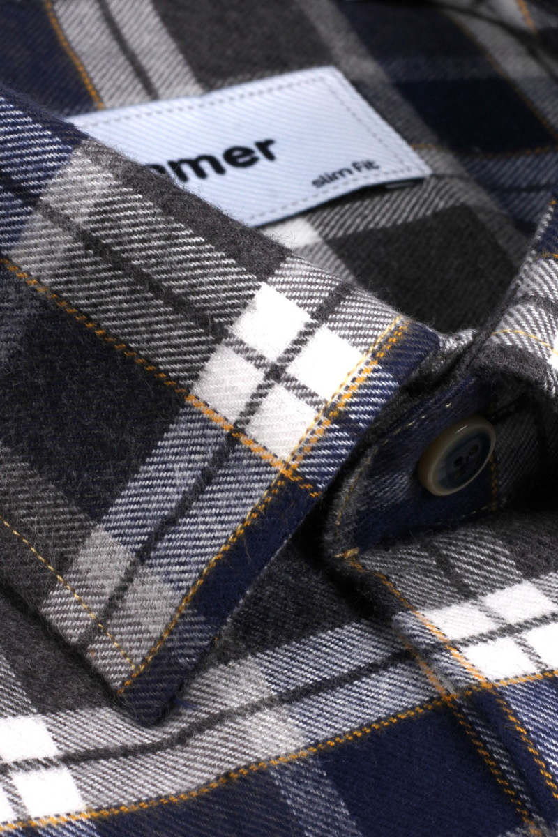 Męska koszula drwala, granatowo-szara | Villaro