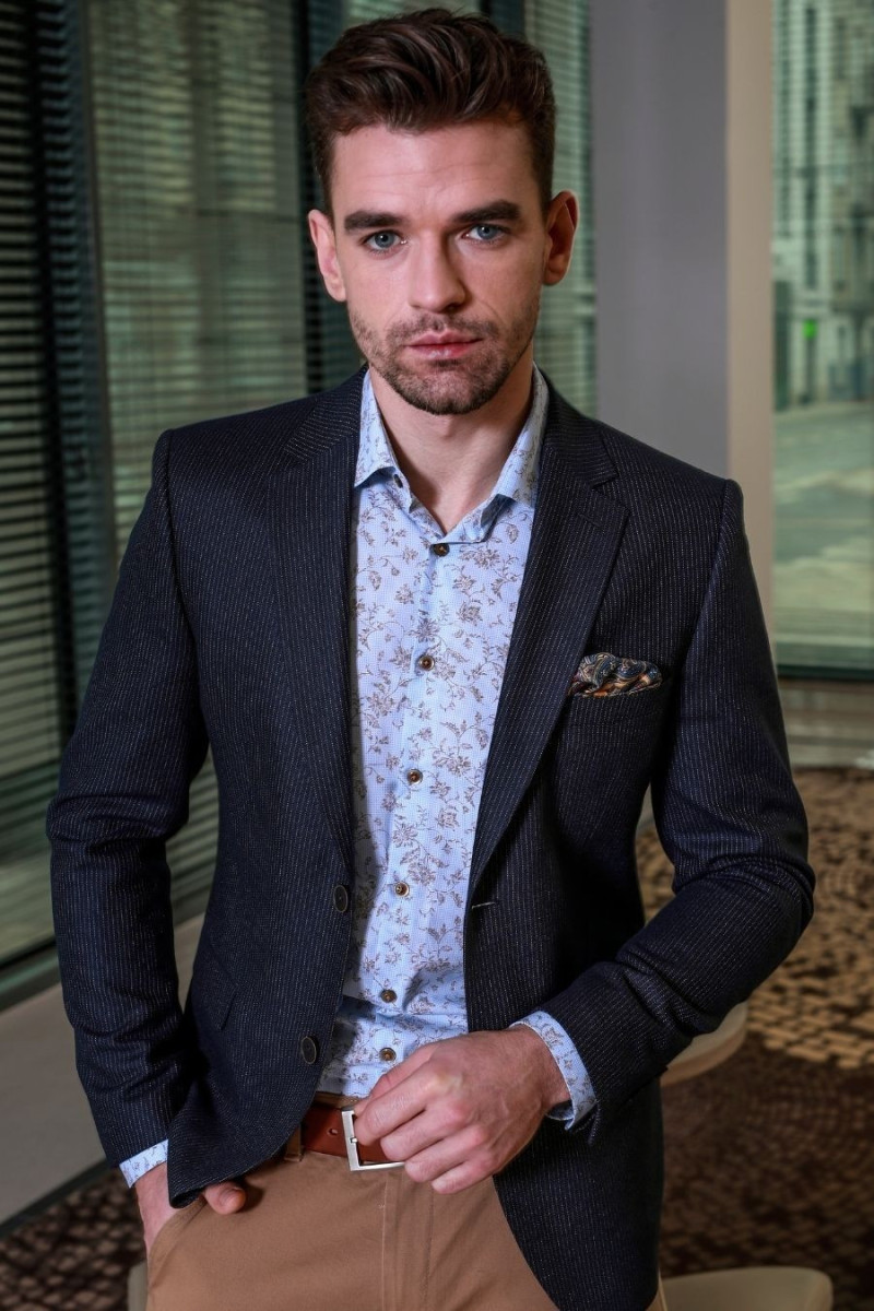 granatowa marynarka męska VIMONTE tenis slim fit przód