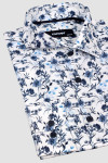 Biała koszula męska w niebieskie kwiaty | Villaro