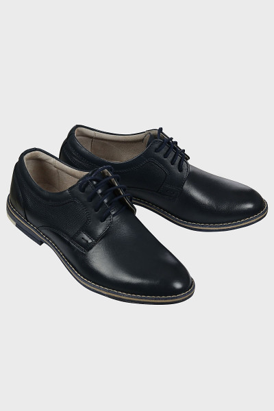 Granatowe Buty Chłopięce Skóra