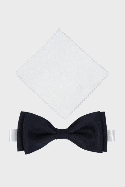 Granatowa Mucha Chłopięca z Białą Poszetką