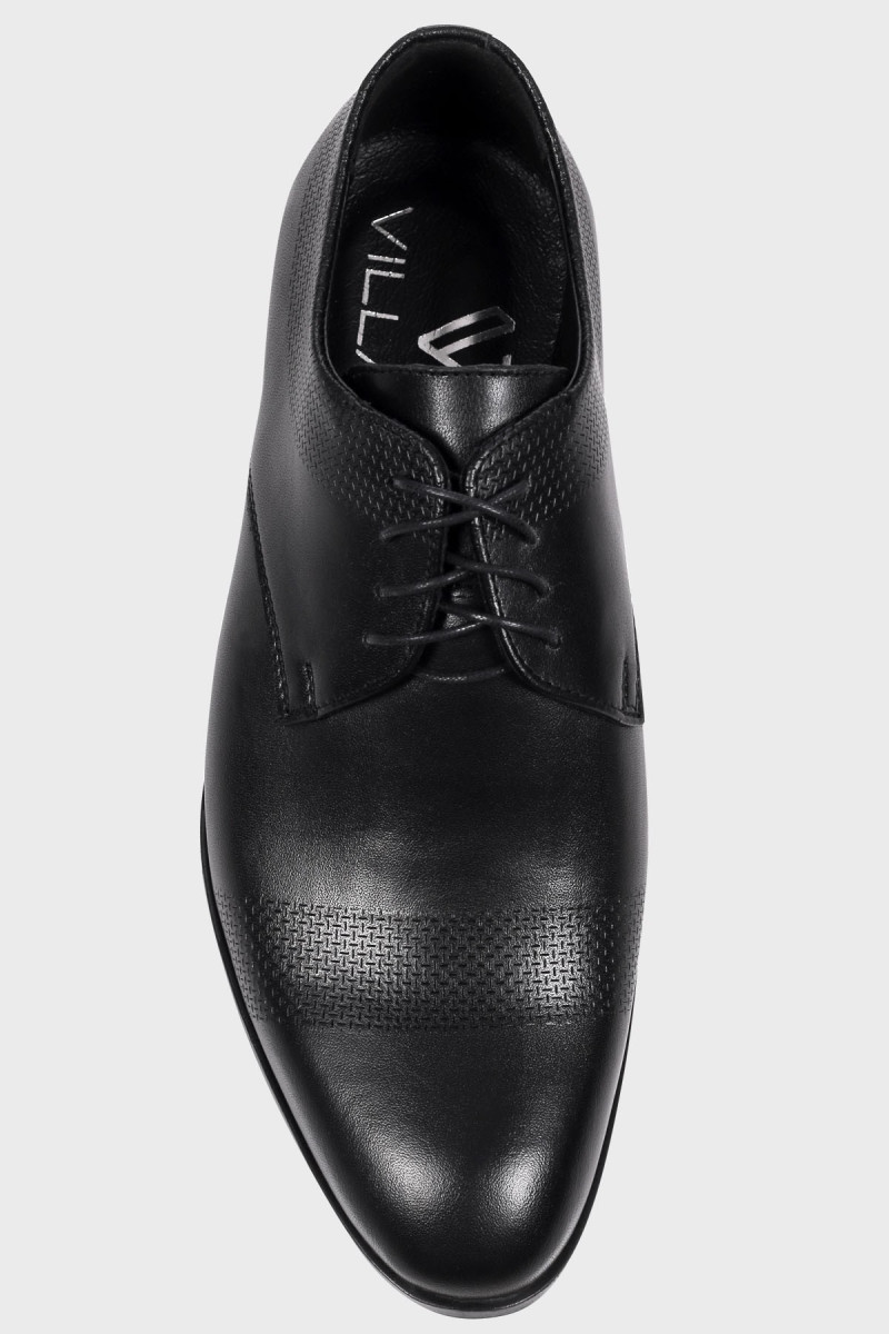 Buty czarne męskie skórzane | Villaro
