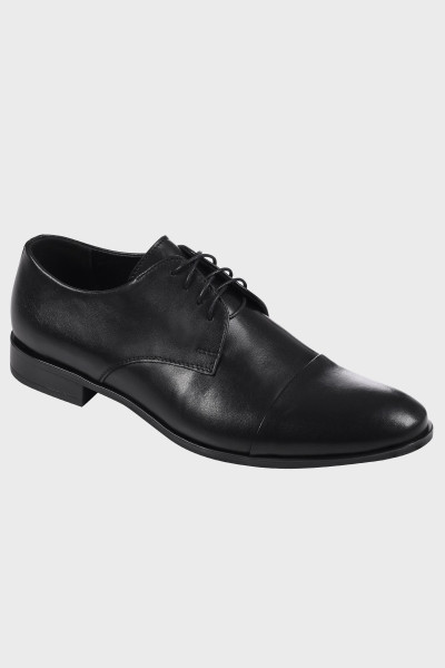 Czarne buty skórzane męskie | Villaro