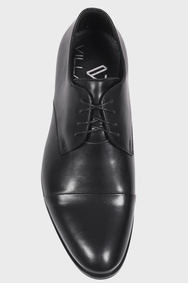 Czarne buty skórzane męskie | Villaro