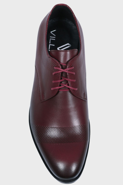 Bordowe Buty Męskie Skóra