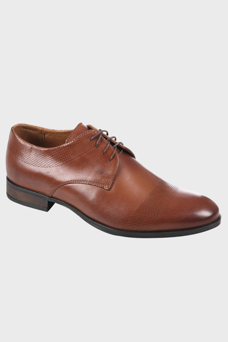 Brązowe męskie buty skórzane eleganckie | Villaro