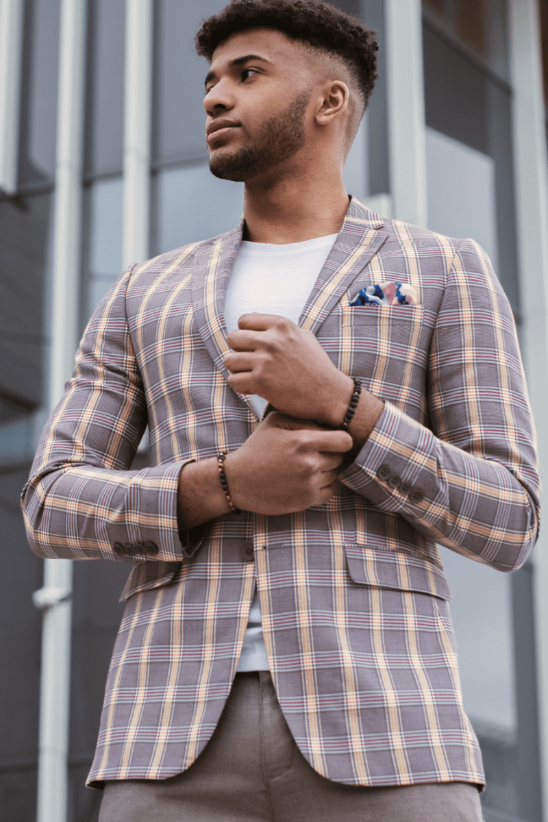 Elegancka marynarka męska w kratę na polskie warunki pogodowe