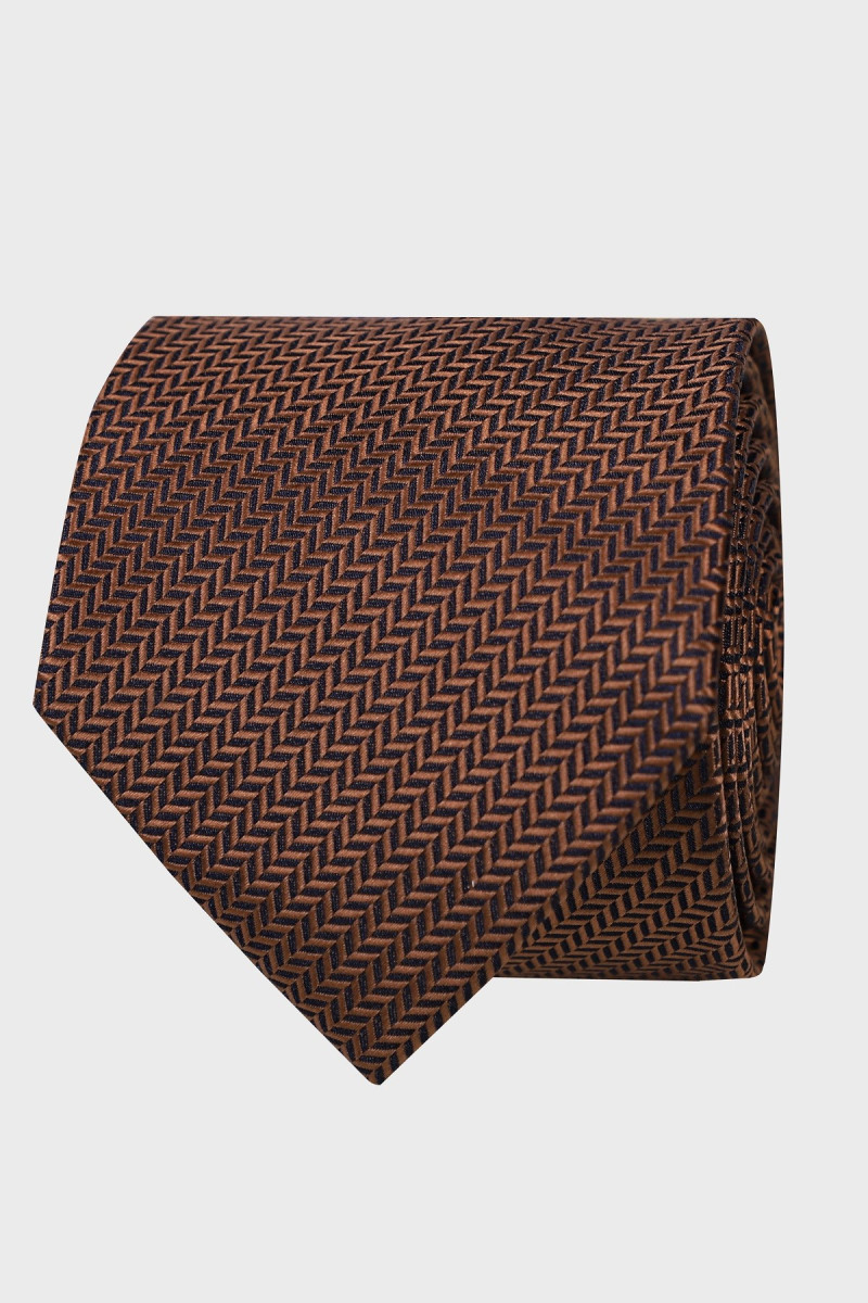 Brązowy Krawat Męski Struktura