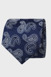 Granatowy krawat męski paisley do garnituru | Villaro