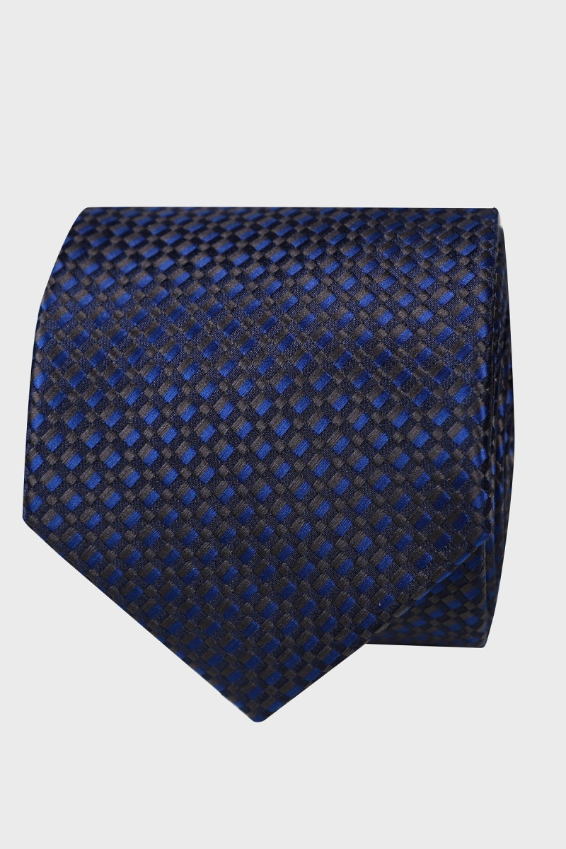 Granatowy Krawat Męski Struktura