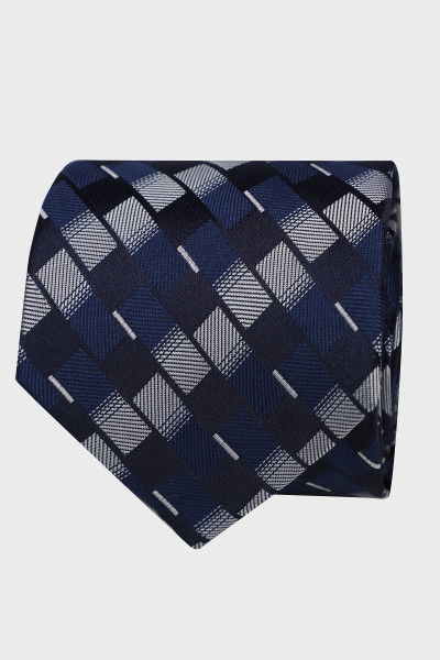 Granatowy Krawat Męski Wzór