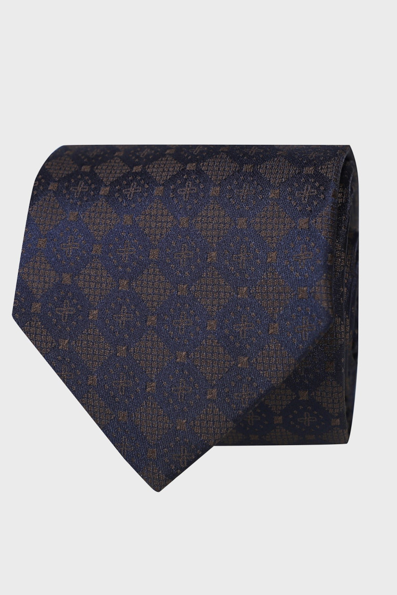 Brązowy Krawat Męski Wzór