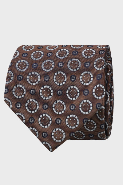 Brązowy krawat męski struktura elegancki | Villaro