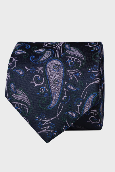 Elegancki krawat paisley w odcieniu niebieskim | Villaro