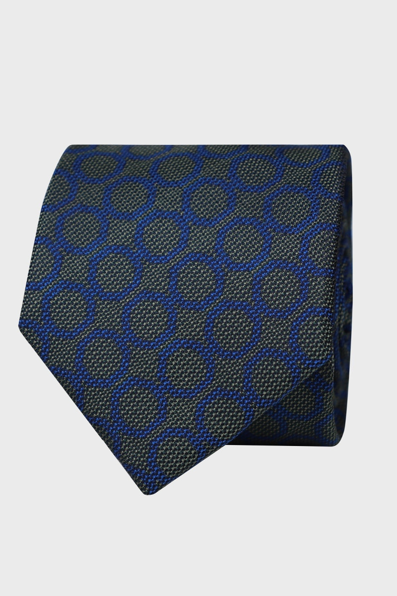 Zielony Krawat Męski Wzór Kółka