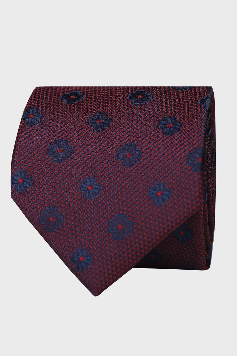 Krawat męski w ciemnej strukturze z eleganckim wykończeniem | Villaro