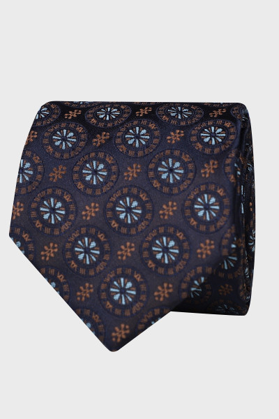 Krawat męski w drobną strukturę szaro-niebieską | Villaro