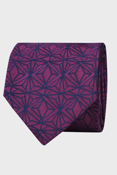 Fioletowy Krawat Męski Wzór