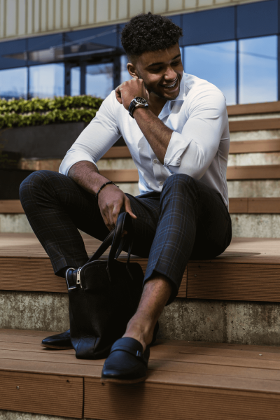 Spodnie Męskie Krata Wizytowe