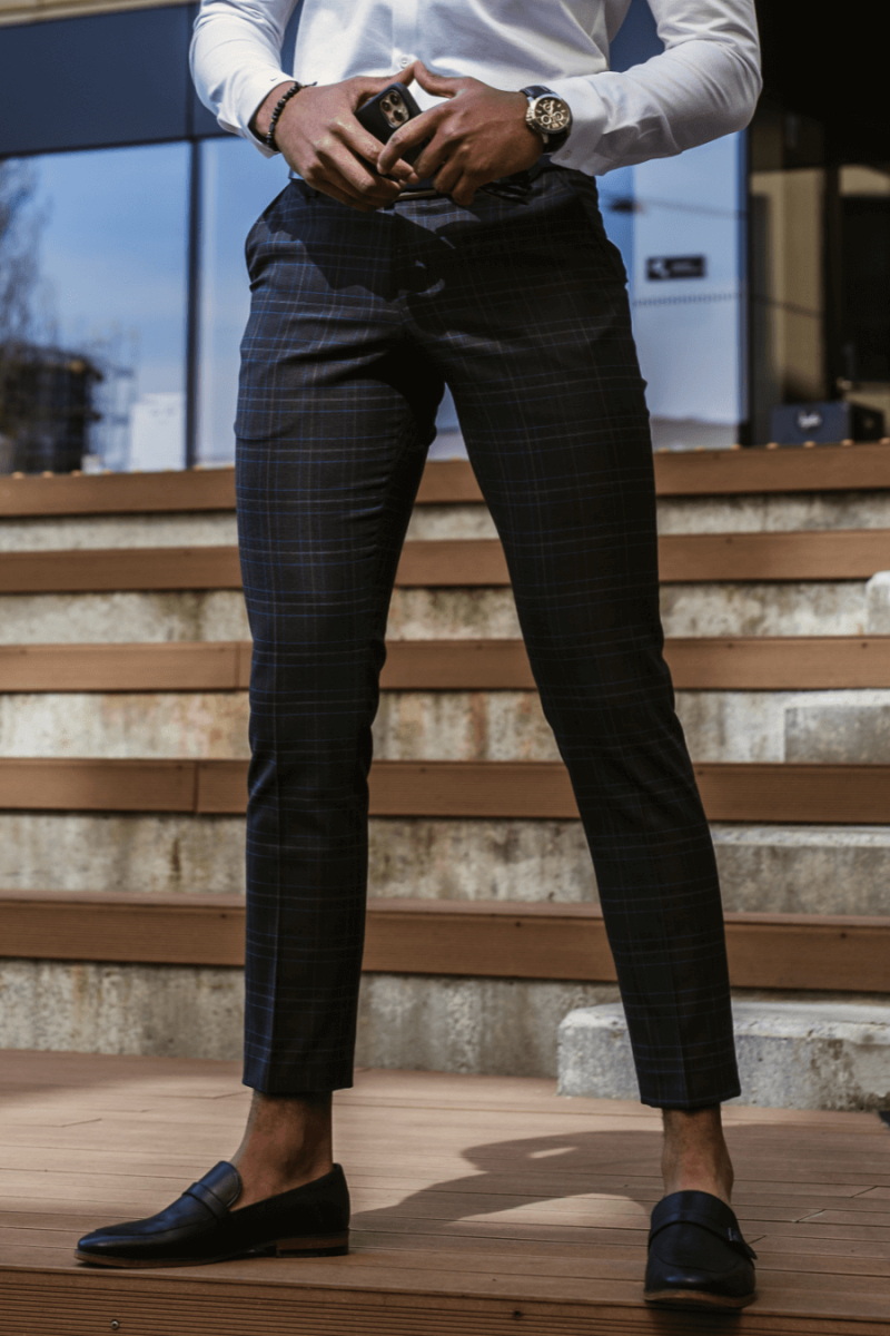 spodnie męskie w kratę