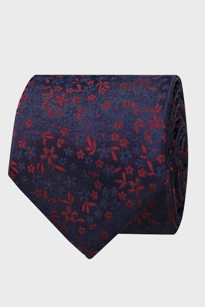Granatowy Krawat Męski Wzór