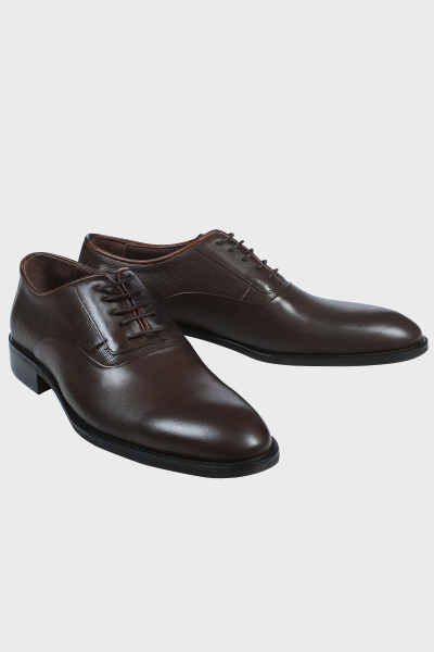 Brązowe Buty Męskie Skóra