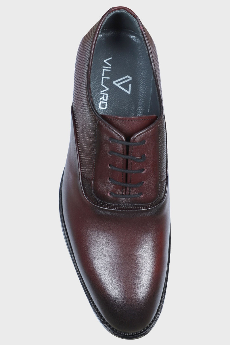 Bordowe buty męskie skóra | Villaro