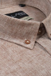 Brązowa koszula męska len | Villaro