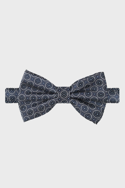 Granatowa Mucha Męska Wzór Kółka