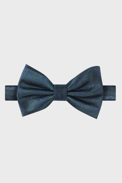 Zielona Mucha Męska Wzór Geometryczny