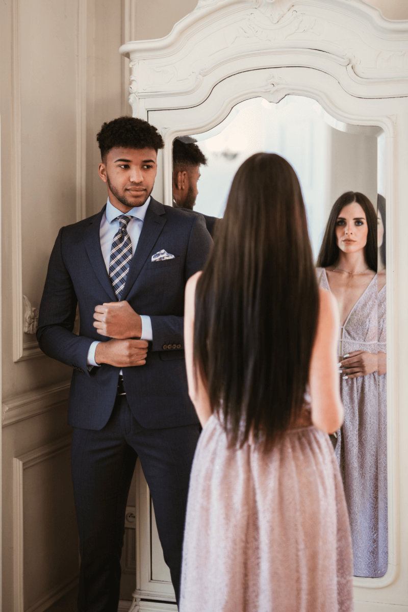 elegancki garnitur męski premium stylizacja wizytowa