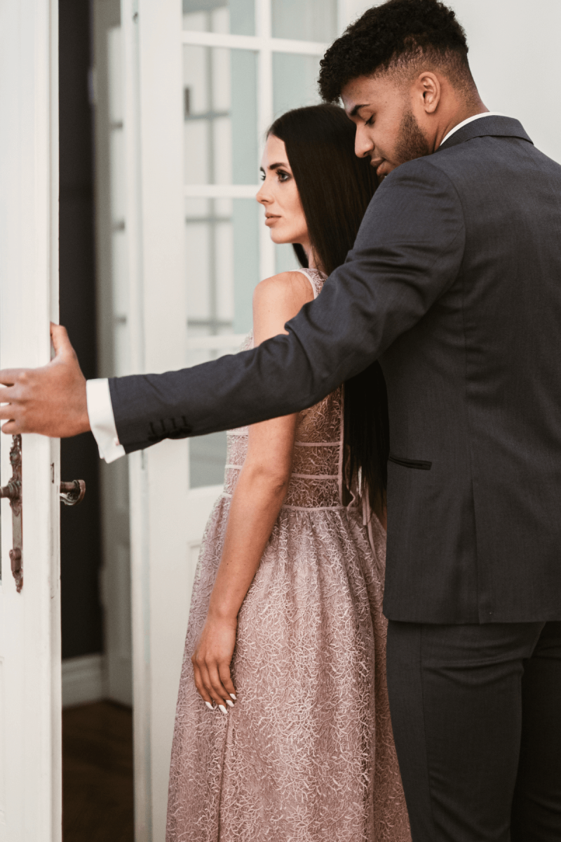 Szary Smoking Męski