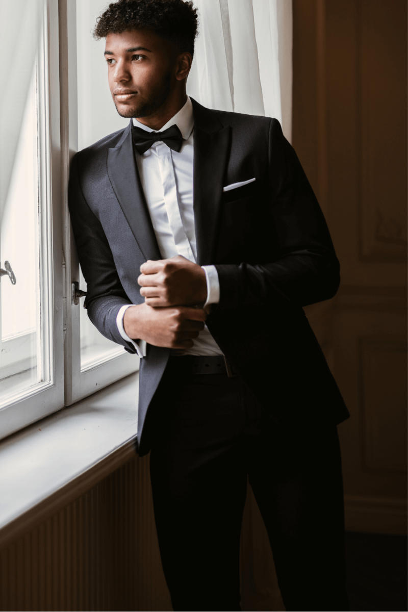 Szary Smoking Męski