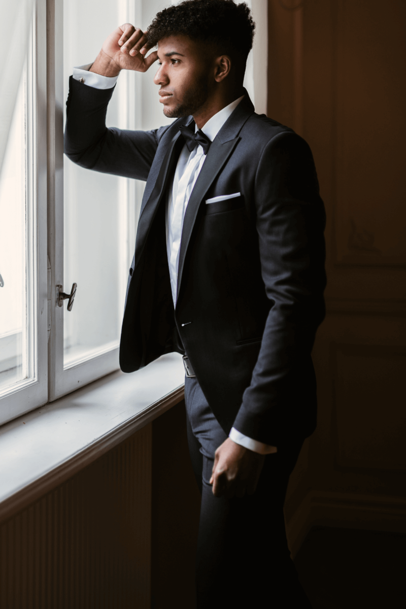 Szary Smoking Męski