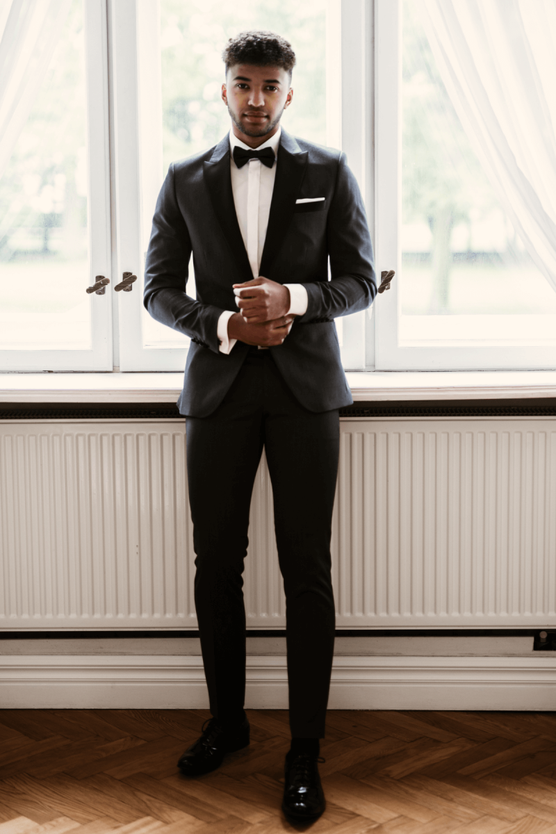 Szary Smoking Męski