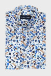 Koszula męska wzór niebieskie liście | Villaro