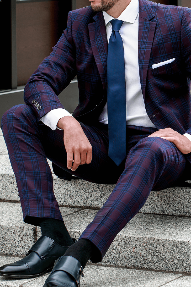 spodnie garniturowe bordowe w kant kieszenie skośne