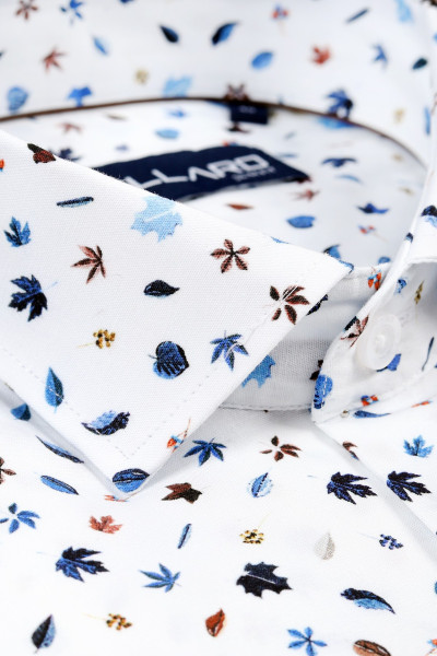 Biała Koszula Męska Wzór Roślinny