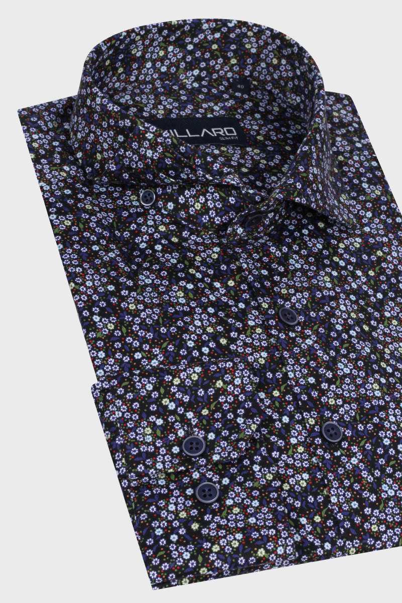 Ganatowa koszula, białe kwiatki, drobne | Villaro