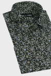 Zielona koszula męska wzór kwiaty | Villaro