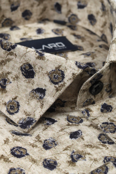 Beżowa Koszula Męska Wzór