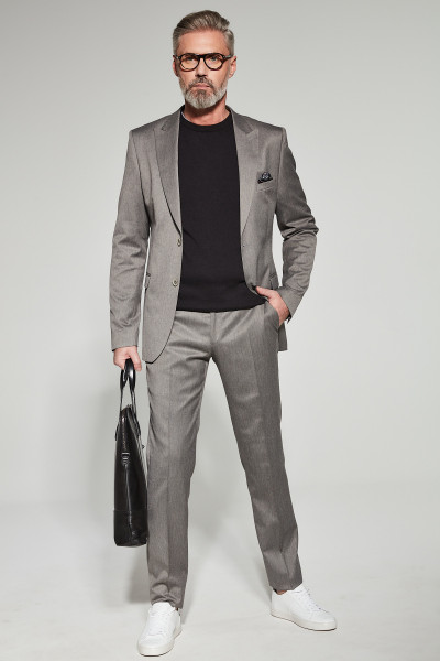 Beżowy Garnitur Męski