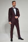 Bordowy smoking męski ślubny | Villaro