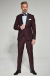 Bordowy smoking męski ślubny | Villaro