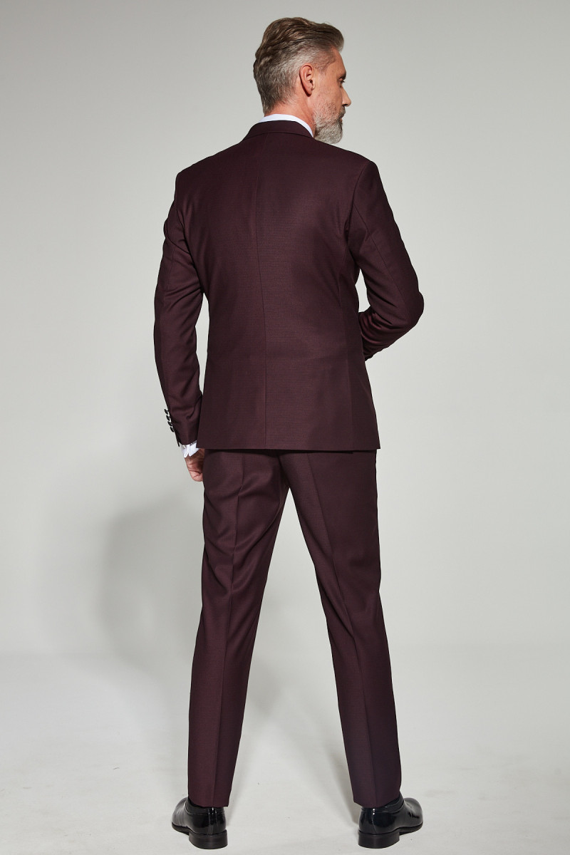Bordowy smoking męski ślubny | Villaro