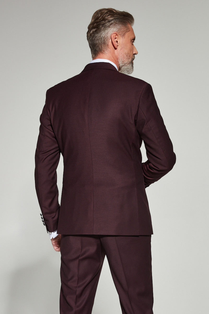 Bordowy smoking męski ślubny | Villaro