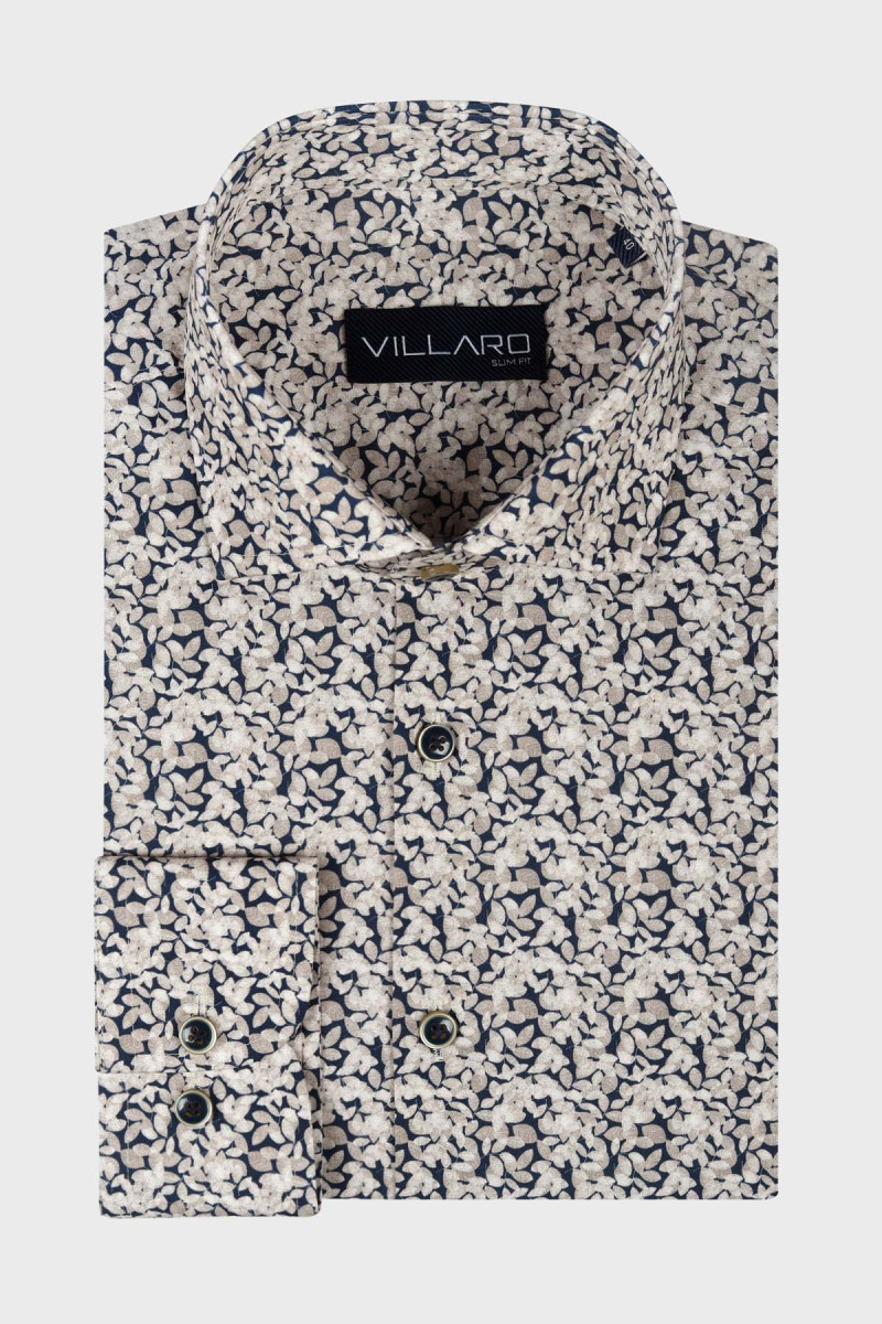 Koszula męska we wzór roślinny | Villaro