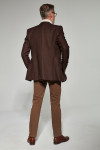 Brązowa Marynarka Męska Struktura