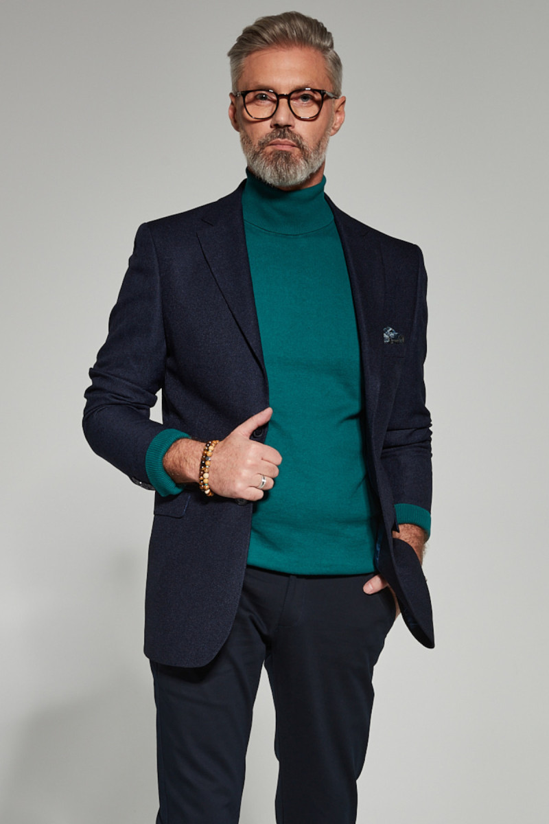 granatowa marynarka męska VIMONTE slim fit przód